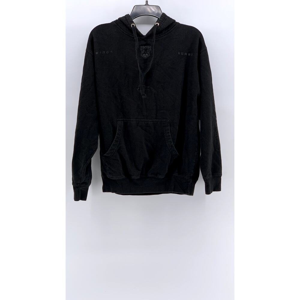 OFFICIAL Men's Washed Black Printed Casual Hoodie SZ S